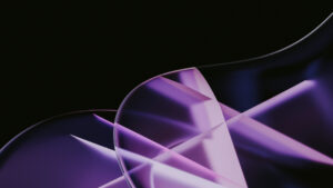 DM placeholder 1n | DavidsonMorris Abstract purple glass curves on a black background, forming an abstract design.